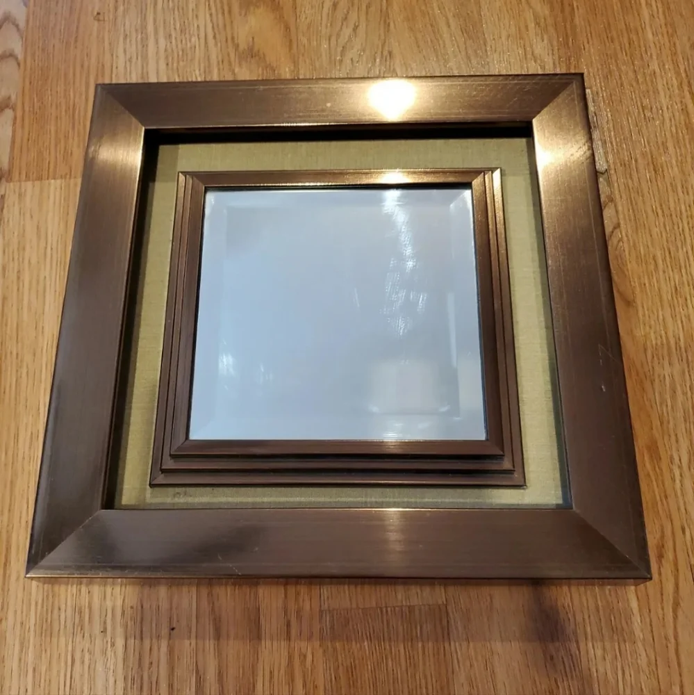 Fancy Framed Wall Mirror 12x12 Hanging. Can be hung as Square or Diamond.